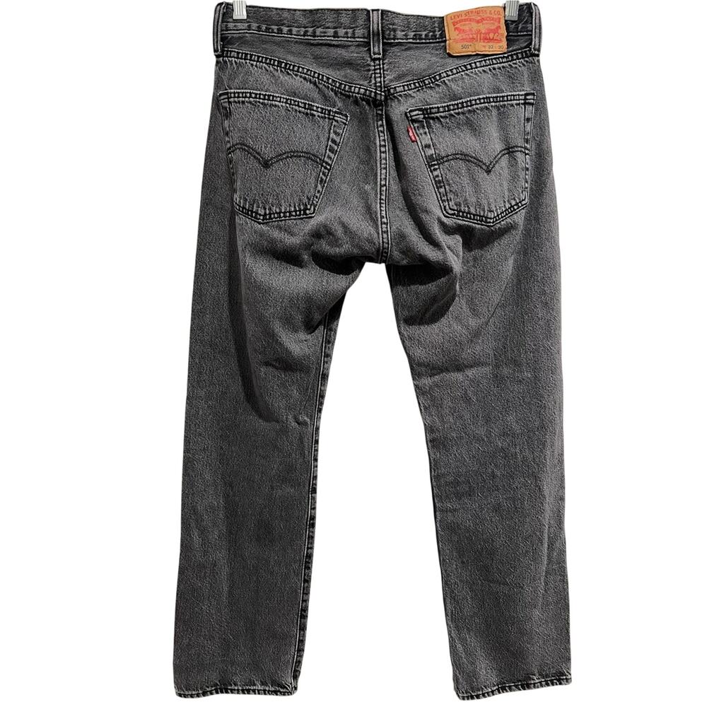 Vintage Levi’s 501 Faded Black Jeans W32 L30 Button Fly Straight Leg Denim - Picture 2 of 7